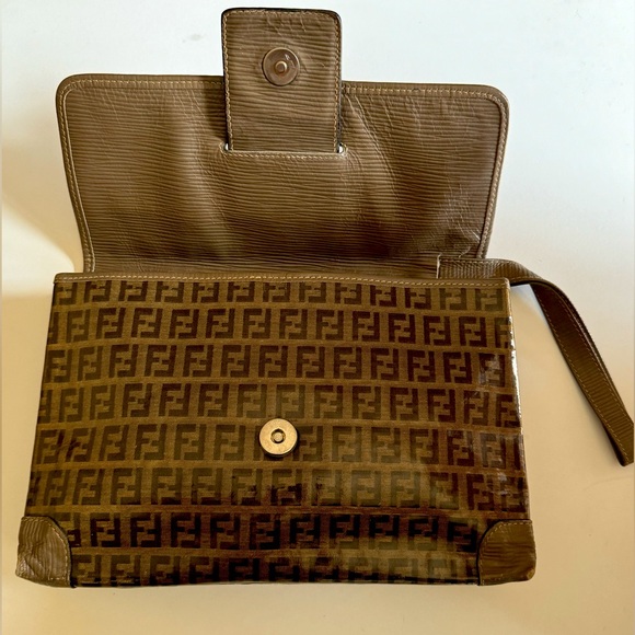 Fendi Zucchino Clutch Bag Fall Vintage Classic Timeless - Picture 12 of 13